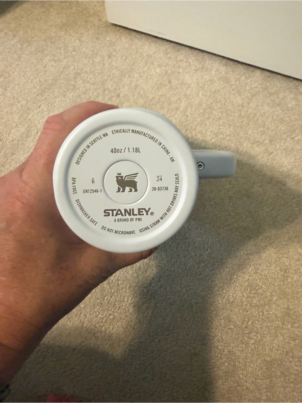 Stanley White Insulated Travel Tumbler with Handle and Straw - Picture 2 of 2